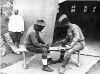 1916-WW1 France Black Soldiers Playing Checkers